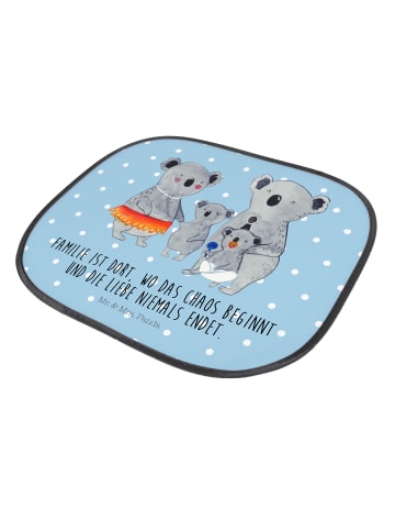 Mr. & Mrs. Panda fenster sonnenschutz Koala Familie mit Spruch in Blau Pastell