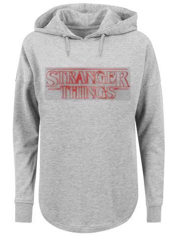 F4NT4STIC Oversized Hoodie Stranger Things Glow Logo Netflix TV Series in grau