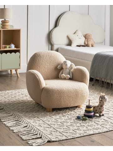 Beliani Kindersessel HEM in Beige/Braun - (W) 64 x (H) 55 x (L) 55 cm
