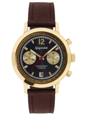 Gigandet Quarzuhr Chronograph "TRAMELAN" in Braun/Gold/Schwarz