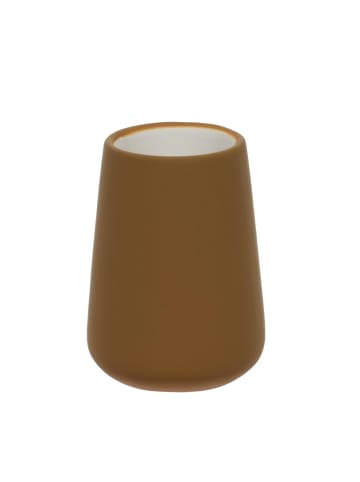5five Simply Smart Zahnputzbecher COCON, Keramik in Senfgelb, Ø 8,3 x (H) 11,4 cm