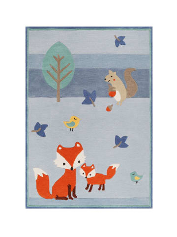 ESPRIT Kinderteppich E-Fox in the woods in blau