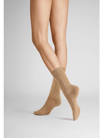 Hudson Socken Winter Plait weich in Beigemel.