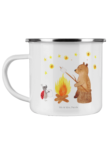 Mr. & Mrs. Panda Tasse Bär & Marienkäfer Lagerfeuer ohne Spruch in Weiß