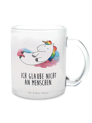 Mr. & Mrs. Panda Trinkbecher Einhorn Wolke 7 mit Spruch in Transparent