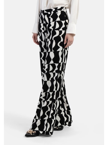 DreiMaster Klassik Damen Stoffhose in Schwarz Weiss