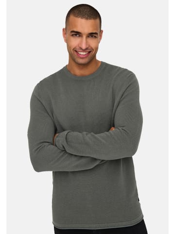 ONLY & SONS Pullover Felix in Grau / grün
