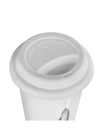 Mr. & Mrs. Panda Thermobecher To Go Pinguin Lagerfeuer mit Spruch in Weiß