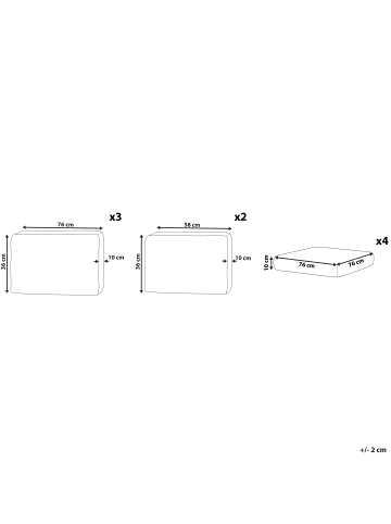 Beliani Kissenbezug SANO in Grau - (W) 76 x (H) 10 x (L) 76 cm