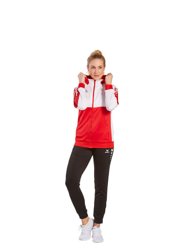 erima Six Wings Trainingsjacke mit Kapuze in rot/weiss