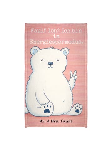 Mr. & Mrs. Panda Gästehandtücher Eisbär Faul Design mit Spruch in Weiß