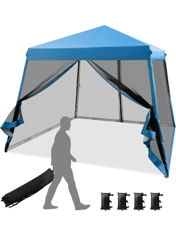 COSTWAY 3x3 m Pop Up Pavillon in Blau