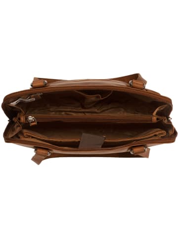 The Chesterfield Brand Wax Pull Up Schultertasche Leder 30 cm Laptopfach in cognac