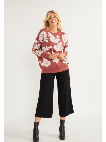 Usha Damen Pullover Mit Perlen in Altrosa Weiss