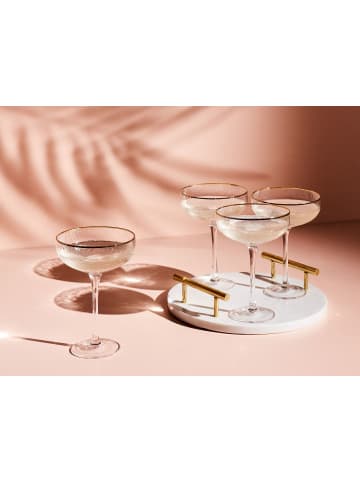 Beliani 4er-Set Gläser TOPAZ in Transparent/Gold