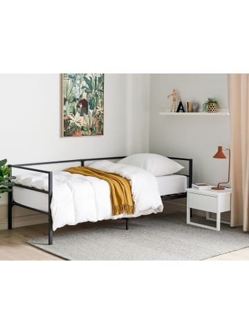 Beliani Einzelbett BATTUT in Schwarz - (W) 93 x (H) 75 x (L) 206 cm