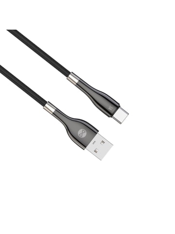 FOREVER Forever Ladekabel USB-A auf USB-C Sleek 1 m 15W 3A Schwarz in Transparent