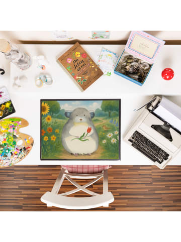 Mr. & Mrs. Panda Bastelmatte Chinchilla Blume Design ohne Spruch in Weiß