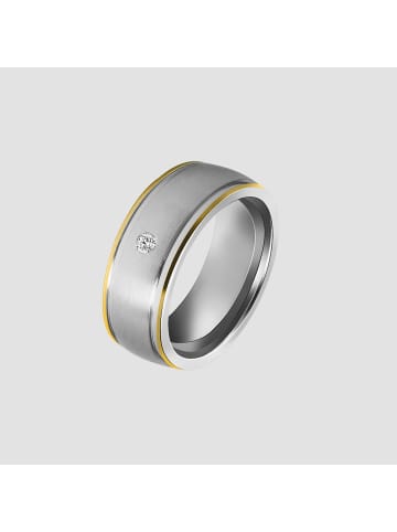 Adeliás Damen Ring aus Edelstahl mit Strass Steinchen in silber