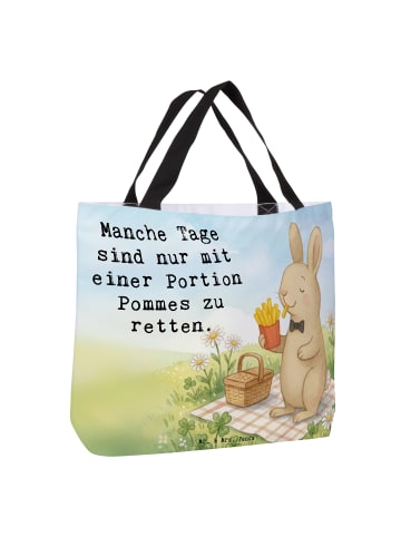 Mr. & Mrs. Panda Schultasche Hase Pommes Design mit Spruch in Weiß