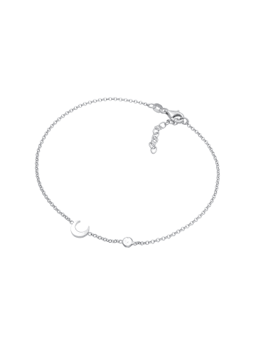 Elli Fußschmuck 925 Sterling Silber Astro, Halbmond in Silber