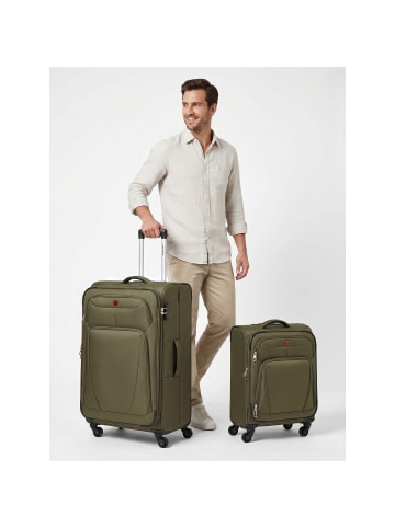 Wenger Beaumont 4-Rollen Kofferset S+L mit Dehnfalte in olive