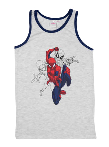 Spiderman 2er Pack Marvel Spider-Man Unterhemd Tank Top Hemdchen Unterwäsche in blau/grau