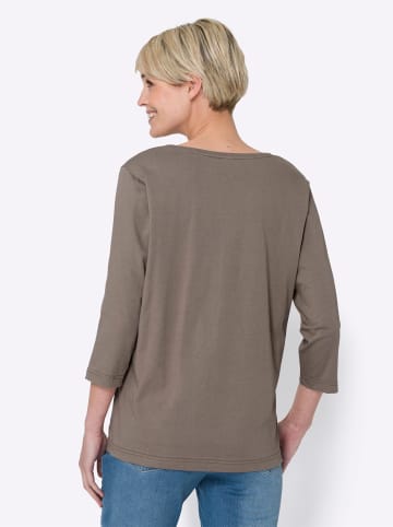 Sieh an! Shirt in taupe-weiß