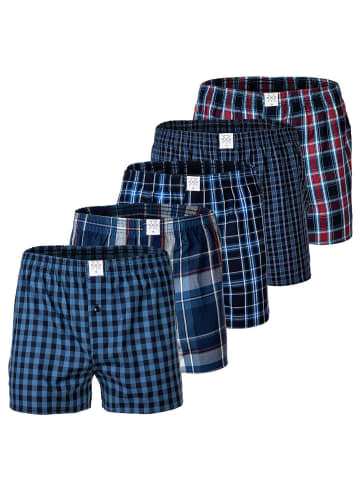 MG-1 Web-Boxershorts 5er Pack in Blau/Rot