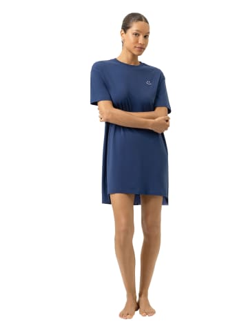 Mey Kurzarm-Nachthemd mit Smiley-Print in Blue Zodiac