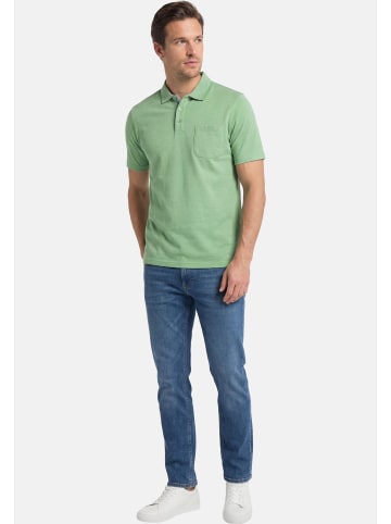 Redmond Poloshirt Basic in Hellgrün / weiß