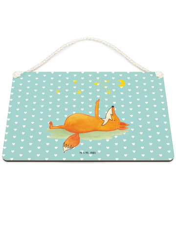 Mr. & Mrs. Panda Schild Fuchs Sterne ohne Spruch in Türkis Pastell