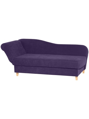 58 aufm Kessel RECAMIERE mit Armteil links klappbar Katia Veloursstoff Buche/violett