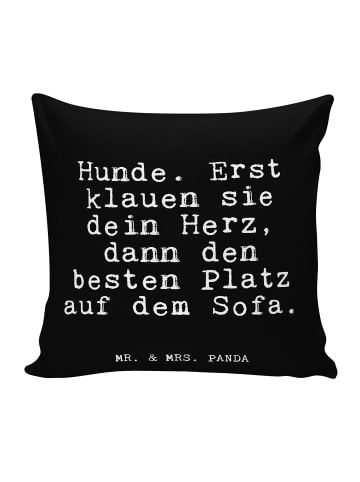 Mr. & Mrs. Panda sitzkissen Hunde. Erst klauen sie... mit Spruch in Schwarz