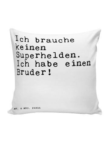 Mr. & Mrs. Panda Kissen Ich brauche keinen Superhelden.... mit S... in Weiß