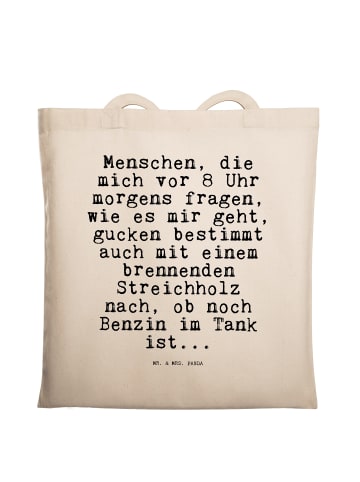 Mr. & Mrs. Panda Uni Tasche Menschen, die mich vor... mit Spruch in Creme