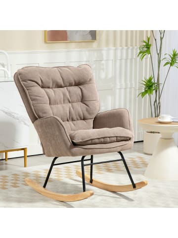 HOMCOM Schaukelstuhl-71L x 98,5B x 97H cm-Braun