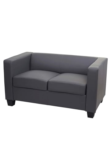 MCW 2er Sofa Lille, Kunstleder, Kunstleder, dunkelgrau