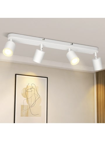 ZMH Deckenleuchte in Weiß 4-flammige GU10 Modern Deckenspot Schwenkbar Design