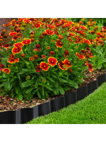 relaxdays Rasenkante in Schwarz - 9 m