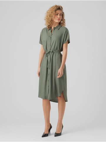 Vero Moda Leichtes Kurzärmliges Basic Midi Kleid VMBUMPY in Grün-2