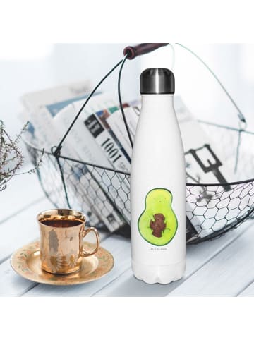 Mr. & Mrs. Panda Trinkflasche Avocado Kern ohne Spruch in Weiß