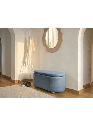 Beliani Pouf HAYWARD in Blau/Braun - (W) 98 x (H) 44 x (L) 44 cm