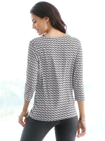 WITT WEIDEN 3/4-Arm-Shirt in schwarz-wollweiß