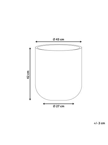 Beliani Outdoor Blumentopf YUHUA in Beige - (W) 43 x (H) 42 x (L) 43 cm