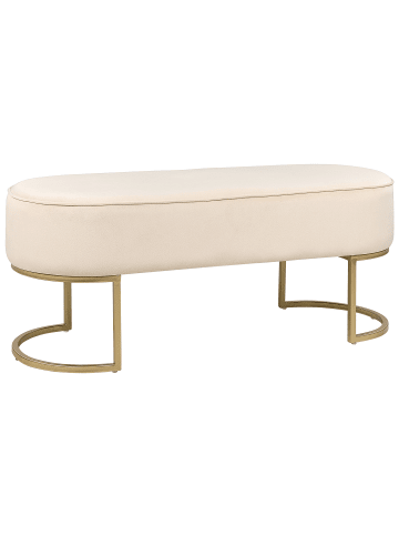 Beliani Bettbank MILRY in Beige/Gold - (W) 104 x (H) 40 x (L) 40 cm