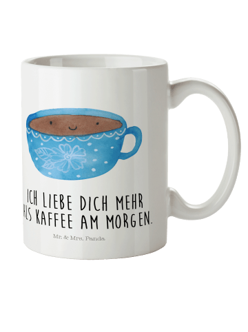 Mr. & Mrs. Panda Kunststoffbecher Kaffee Tasse mit Spruch in Weiß