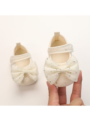 MUNADUNA Baby-Schühchen mit Strasssteinen in Beige