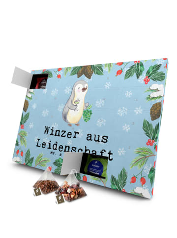 Mr. & Mrs. Panda Adventskalender Winzer Leidenschaft mit Spruch in Eisblau