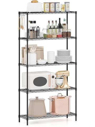 COSTWAY Metall Aufbewahrungsregal 5 stöckig in Schwarz